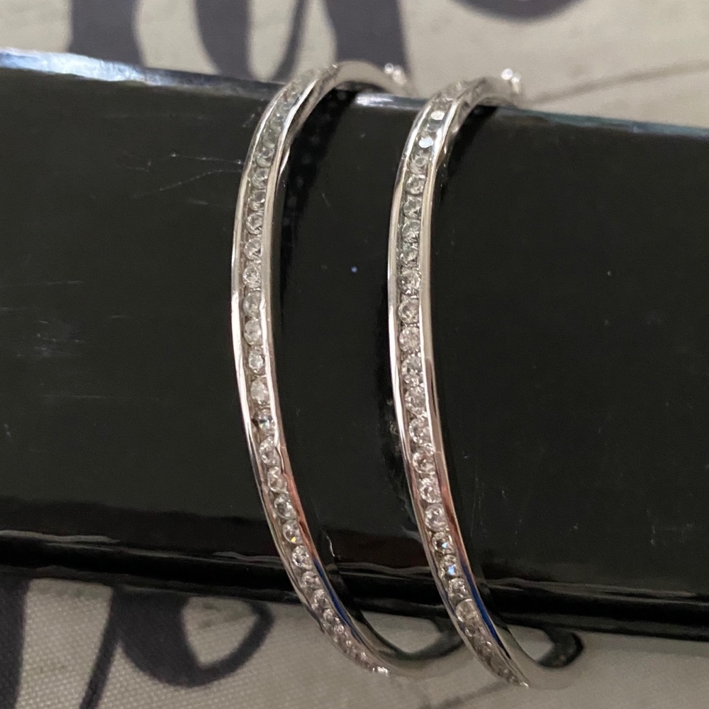 Sterling Silver synthetic diamonds 💎 hooks 925 GM